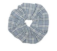 Story mfg. Women's Hand Woven Scrunchie Indigo Check One Size