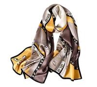 STORY OF SHANGHAI Womens 100% Natural Mulberry Silk Scarf Multi-use Scarves for Ladies,Fortune Gold
