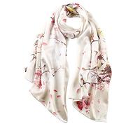 STORY OF SHANGHAI Women's 100% Silk Scarf Luxury Satin Graphic Painted Shawl Wraps DY08(Size: One Size)