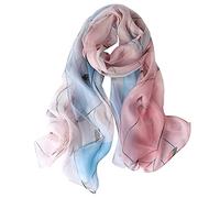 STORY OF SHANGHAI Women's Mulberry Flower Print Large Silk Shawl Scarf Wraps 68 * 43 Inches