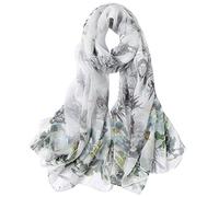 STORY OF SHANGHAI Women's Mulberry Flower Print Large Silk Shawl Scarf Wraps 68 * 43 Inches