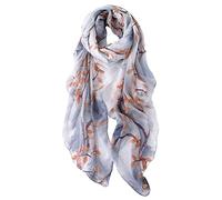 STORY OF SHANGHAI Women's Mulberry Flower Print Large Silk Shawl Scarf Wraps 68 * 43 Inches,Elegant Yellow Leaves