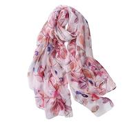 STORY OF SHANGHAI Women's Mulberry Flower Print Large Silk Shawl Scarf Wraps 68 * 43 Inches,Pink Blueberry Tree