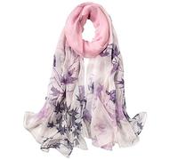 STORY OF SHANGHAI Women's Mulberry Flower Print Large Silk Shawl Scarf Wraps 68 * 43 Inches (qhyc-3), One Size