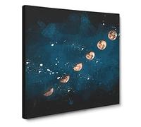 Story of the Moon Paint Splash Canvas Print | Gallery Wrapped 30mm Frame Wall Art | 14x14 inches | Ready to Hang | Modern Space Picture | Living Room Bedroom Lounge Office