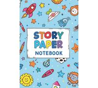 Story Paper Notebook for Kids | Primary Journal with Picture Space and Dotted Midline, Creative Writing and Drawing Book, 120 Pages, 6x9 Inches