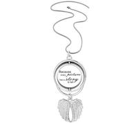 Story Picture Quote Art Deco Fashion Pendant Angel Wings Rotating Necklace Jewelry