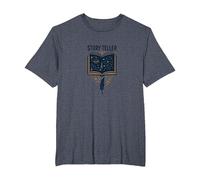 Story Teller Magical Book Quill Literary T-Shirt, Men's Big and Tall, Heather Blue, 2X Tall