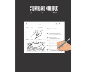 Storyboard Notebook Matte black ***NEW*** - 16:9 - 4:3 - Cinemascope. 2 frames per page, 120 pages. Storyboard Pro Template Book for Directors, Storyboard Artists, Animators and Film Students