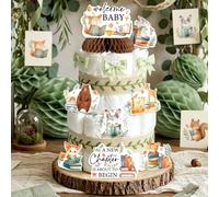 Storybook Themed Diaper Cake Decorations A New Chapter To Begin Decor | Kit with Ribbon Bow and Decorative Cards for Baby Shower Party Supplies Diapers Not Included