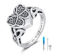 StoryEtain Ashes Ring 925 Sterling Silver 8# Butterfly Ring Ashes Butterfly Rings Urn Jewellery Gift for Women Butterfly Lovers