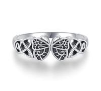 StoryEtain Butterfly Ring 925 Sterling Silver 9# Butterfly Rings Butterfly Vintage Rings Animal Jewellery for Women Butterfly Lovers