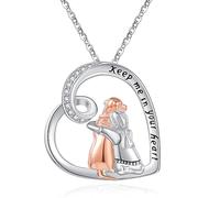 StoryEtain Dog Necklace for Women 925 Sterling Silver Rose Gold Labrador Gifts for Women Dog Pendant Heart Dog Themed Jewellery Dog Memorial Gift for Girls Dog Lovers………