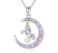 StoryEtain Unicorn Gifts for Girls 925 Sterling Silver Unicorn Necklace Crescent Moon Necklace Unicorn Jewellery Gifts for Women Kid Birthday