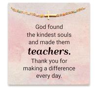 STORYJEWELLERY Teacher Appreciation Gifts, Cross Bracelet for Teachers, End of Year & Thank You Teacher Gifts for Women, Length 6" with a 2" extension, Metal, no gemstone