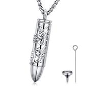 StoryMidir Cremation Jewelry Urn Necklace for Ashes 925 Sterling Silver Musical Note Pendant Necklace Memorial Keepsake Pendant for Women Men Ashes Gift