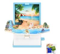 Storypop Keychain, Mini 3D Pop up Book Keychain, 2025 New Storypop Keychain Space, 3D Books Keychain(Summer Beach)