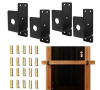 Storystore 4Pcs Door Barricade Brackets, Drop Open Bar Holder Security Metal U Door Brackets for 2x4 Lumber, Door Security Bar for Home Barn Shed Garage Gate