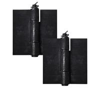 Storystore Black Door Hinges 2 Pcs 110 x 105 mm, Matt Steel Heavy Duty Weldable Folding Metal Weld On Butt Hinges, Corrosion and Rust Resistant Trailer Hinge for Gate Garage Trailer Doors