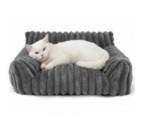 Storystore Cat Sofa Bed, 60x45x20 cm Large Cat Beds for Indoor Cats, Washable Dog Sofa Bed for Small Dogs, Ultra-Soft Cozy Cat Sofa, Pet Couch with Removable Cover, Anti-Slip Bottom, Dark Grey