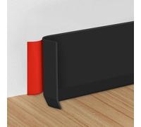 Storystore Flexible Skirting Board Trim Vinyl Self Adhesive Skirting Board Baseboard Trim for Floor Wall Kitchen and Bathroom (Black, 10cm(W) x 12m(L))