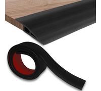 Storystore Floor Transition Strips, 50mm (W) x 1m (L) Self Adhesive Door Threshold Strips for Doorways, PVC Laminate to Vinyl Door Strip for Floor Joins Gaps Floor Carpet, Black