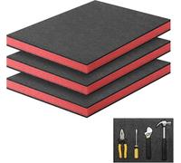 Storystore Polyurethane Foam Sheet 3pcs, 40 x 30 x 4cm Tool Box Foam Inserts Cuttable Tool Box Liner Tool Boxes Organiser Inserts for Tool Box, Flight Cases, Camera Storage, DIY Storage System