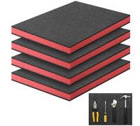 Storystore Polyurethane Foam Sheet 4pcs, 40 x 30 x 5cm Tool Box Foam Inserts Cuttable Tool Box Liner Tool Boxes Organiser Inserts for Tool Box, Flight Cases, Camera Storage, DIY Storage System