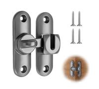 Storystore Sliding Door Lock, 90/180 Degree Barn Door Latches, Flip Gate Latch Lock Hardware, Sliding Locks for Barn, Inside Door, Windows, Cabinets, Bathroom (Gray)