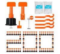 Storystore Tile Leveling System 200pcs Tile Levelers Spacers with 2mm Tile Spacers 1000pcs, 4pcs Special Wrenches and 100pcs Steel Pins, Reusable Tile Leveling System Kit for Building Floors Walls