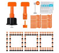 Storystore Tile Leveling System Kit, 1000 PCS 1/16'' Levelers, 5000 PCS Spacer Clips and 500 Steel Wedges and 20 Wrenches, Reusable Tile Spacers Leveling System for Walls & Floors Installation