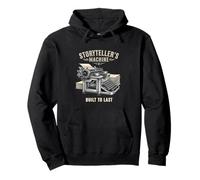 Storytellers Machine Built To Last Retro Typewriter Pullover Hoodie