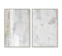 Storytelling Canvas Print Boho Gold Wall Decor Set by Art Remedy, Silver Frame, 20 x 30