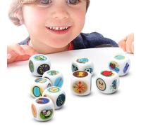 Storytelling Dice - Educational Toy 11x10x2.5cm Imaginative Pictures, Language Skills Development Game | Interactive Dice Game for Family Parties,