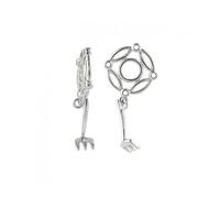 Storywheels Silver Garden Rake Dangle Charm S287 - Refined Craftsmanship | - Sterling Silver