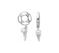 Storywheels Silver Pearl & Diamond Ice Cream Dangle Charm S151PRL - Sterling Silver
