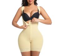 Stoto Fajas Colombianas Moldeadoras Shapewear Tummy Control Faja Body Shaper Postpartum Butt Lifter with Zipper Crotch, Beige-1, XL
