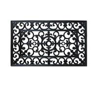 STOTREX Classic Wrought Iron Effect Rubber Door Mat Outoor Or Indoor Entrance Heavy Duty Non Slip, Black (Medium 45 x 75cm)