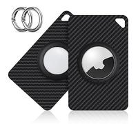 Stouchi 2Pack Airtag Wallet Card Holder, Credit Card Size Carbon Fiber Air tag Wallet Card, Airtags Card Case 6g Ultra Light and Slim Wallet Holder Compatible with Apple AirTag for Wallet, Purse