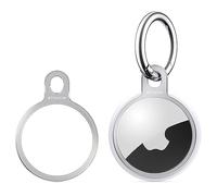 Stouchi AirTag Keyring Stainless Steel Air Tag Case Holder Cover with One Keychain Simple Set-up Slim Design for AirTags Key Finder Air Tags Accessorie