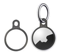Stouchi AirTag Keyring Stainless Steel Air Tag Case Holder Cover with One Keychain Simple Set-up Slim Design for AirTags Key Finder Air Tags Accessories
