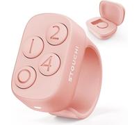 Stouchi Anki Remote Control Ring Finger Bluetooth Controller Gameper, [No Remap & No Add-on] Remote for Anki with 140H Charging Case Compatible with Windows, Mac, iPad, iOS, Android Devices (pink)