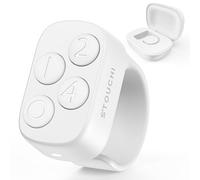 Stouchi Anki Remote Control Ring Finger Bluetooth Controller Gameper, [No Remap & No Add-on] Remote for Anki with 140H Charging Case Compatible with Windows, Mac, iPad, iOS, Android Devices (white)