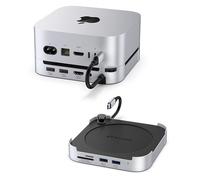 Stouchi Mac mini M4 Dock with NVMe SSD Enclosure, M4 Stand & Hub with 2X USB A 10Gbps, SD/TF Card Readers, 4K@60 HDMI, 2X USB A Data Port, Audio 3.5mm for Mac Mini M4/M4 Pro With Power Button