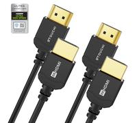 Stouchi Ultra Thin Slim 1M 2 Packs Hyper ，Extremely Flexible 8K HDMI Cable,10K 8K120 4K120 144 Hz, eARC HDR10 4:4:4 HDCP 2.2&2.3 Dolby Compatible with PS5/Xbox/LG