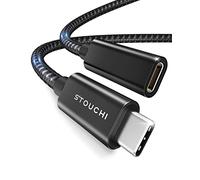Stouchi USB C Extension Cable 1.5M, New Version Type C 3.2 Male to Female Fast Charging & Audio Data Transfer for Galaxy Tab S8, Pad, M1 M2 MacBook Mac Mini/Pro,Galaxy S22, Mag-Safe Charger Black