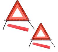 STOUCLA Warning triangle with, foldable warning triangle, with storage box, for warning signs that are displayed in the event of a temporary stop or vehicle breakdown, 2 Pack