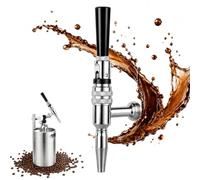 Stout Beer Coffee Faucet 304 Stainless Steel Nitro Coffee Tap for Keg Tower | homebrew creamer design, nitro keg tap for dispensing cold brew coffee beer, restrictor disc, for mini keg, beer tower