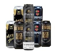 Stout Beer Mixed Case - 8 Pack | Includes Murphy's, Lervig Nitro Stout, O'Hara's Irish Stout & BrewDog Black Heart | Rich, Roasty Dark Beer Selection | 440ml Cans