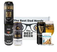 Stout 'Best Dad' Gift Set with Branded Glass & Pub Snacks - Guinness, O'hara's' Murphy's & Brewdog - Gifts for Men, Gifts for Dad, Birthday Hamper, Hampers,
